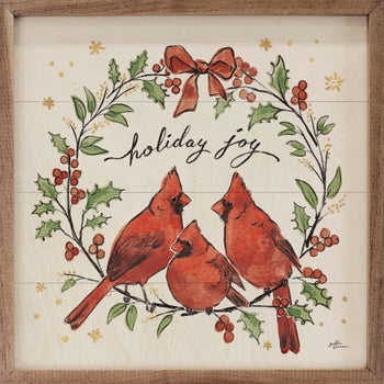 Christmas Lovebirds XI Wreath By Janelle Penner